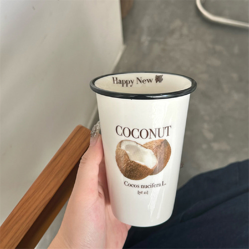 코코넛 머그컵 볼 세트 라떼잔 커피잔 컵