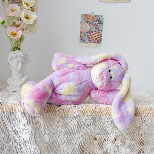 레인보우 핑크 페인트 나염 토끼 인형 키링 곰인형 유니콘