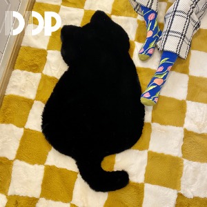 검은고양이 대형 침대 러그 발매트